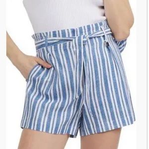 Mexx high waisted striped linen blend shorts